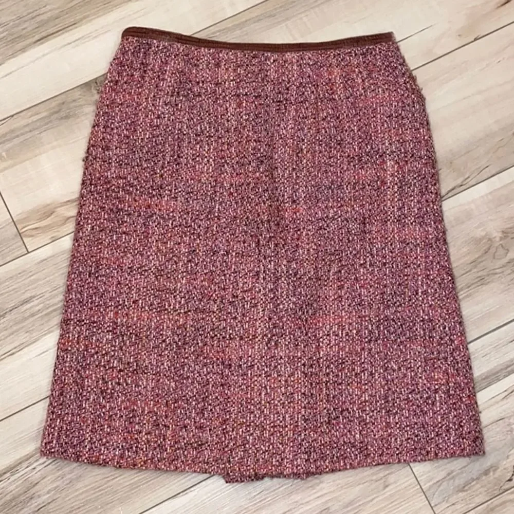 Cynthia Steffens Pink Tweed Pencil Skirt 8